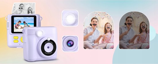 VESWWE Kindercamera Instant Print 3,5 IN Groot Scherm Instant camera voor kinderen 1080P Digitale Camera Cadeaus voor Jongens en Meisjes van 3-12 jaar oud(Blauw