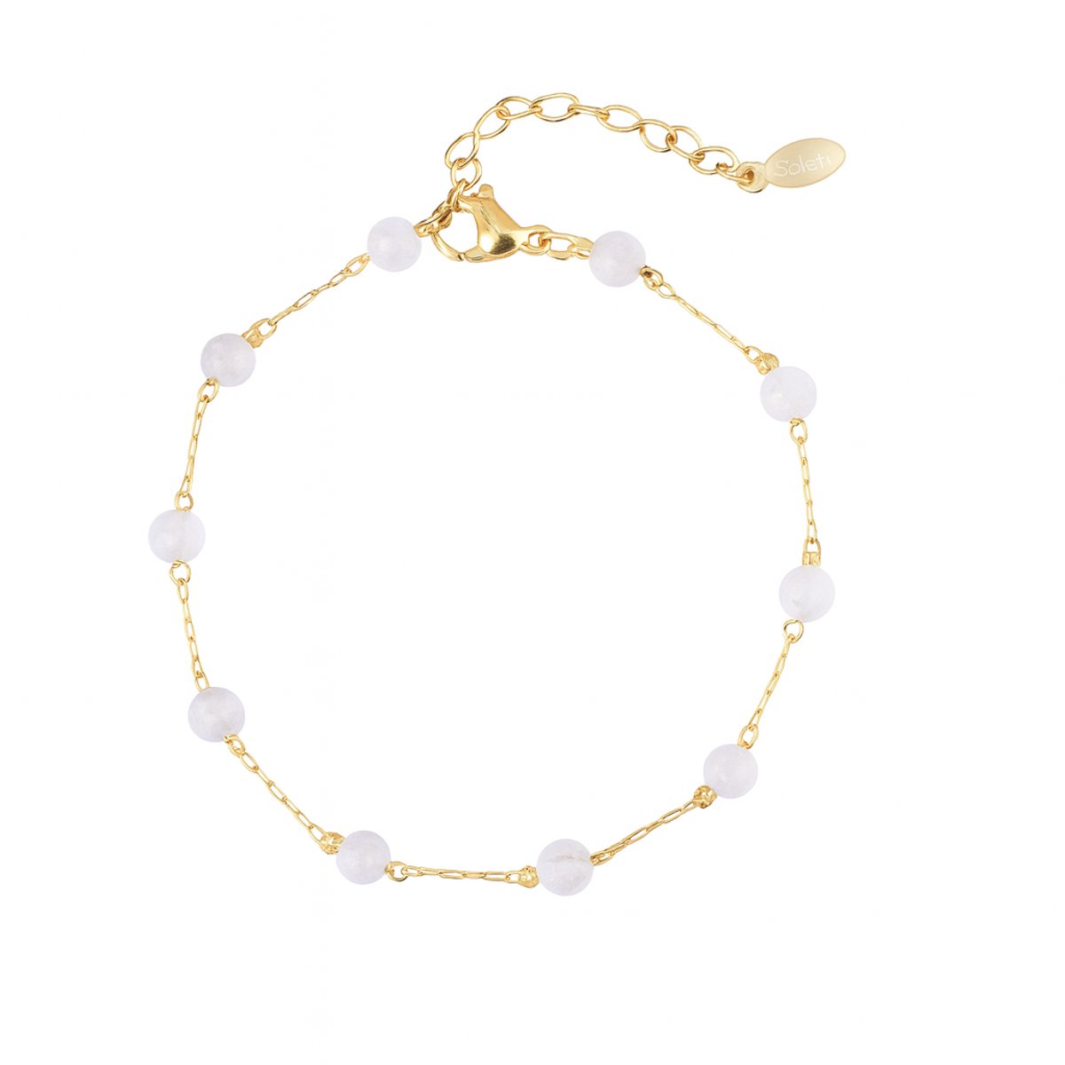 Bergkristal Armband Dames - Goudkleurig - Edelsteen Natuursteen - Verstelbaar - Kasey