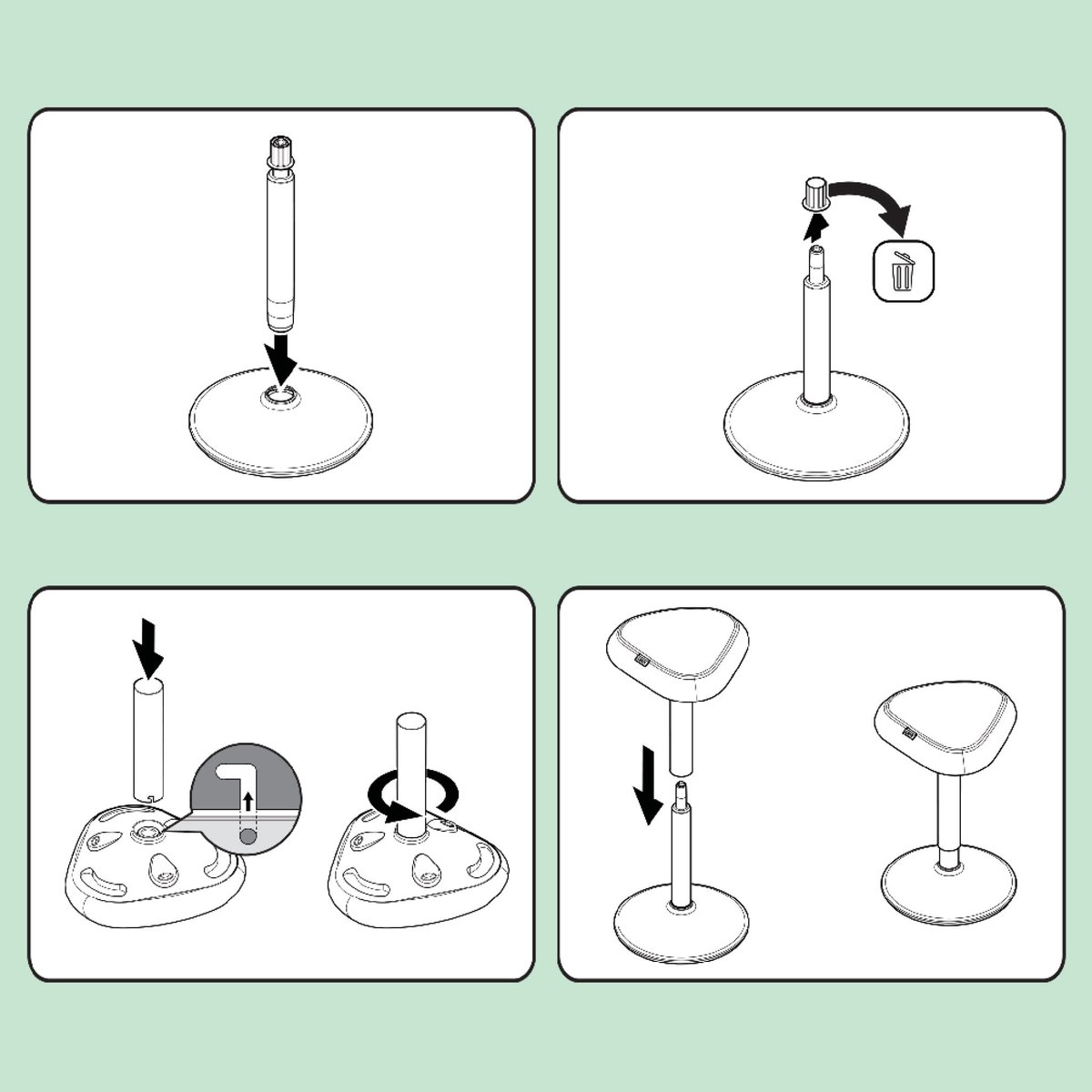 Leitz Ergo Active Zit Sta Kruk met - afbeelding 3