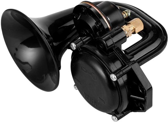 JeiibrZui 1 elektrische luchthoorn, vrachtwagenhoorn 12V/24V met tunnelhoorn luid motorhoorn voor auto's, vrachtwagens en boten