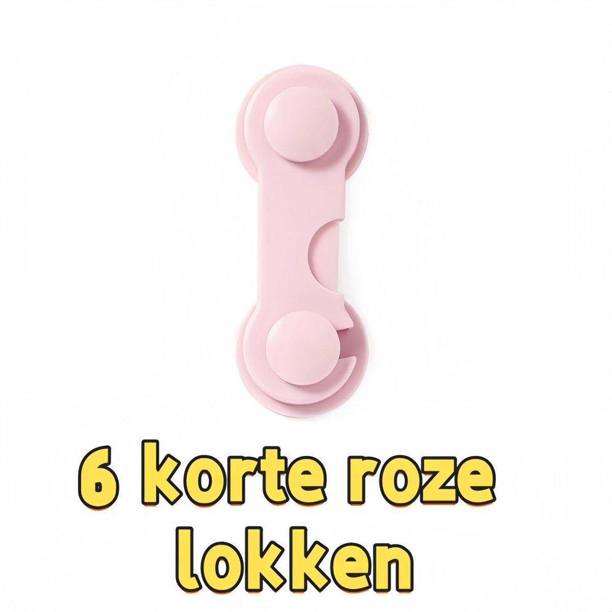 Image of 6 - Slot - Geschikt voor huisbeveiligingssloten - Anti-opening en anti-knelbeveiliging - Milieuvriendelijk - Duurzaam - Meubelvriendelijk - Kort slot - Roze