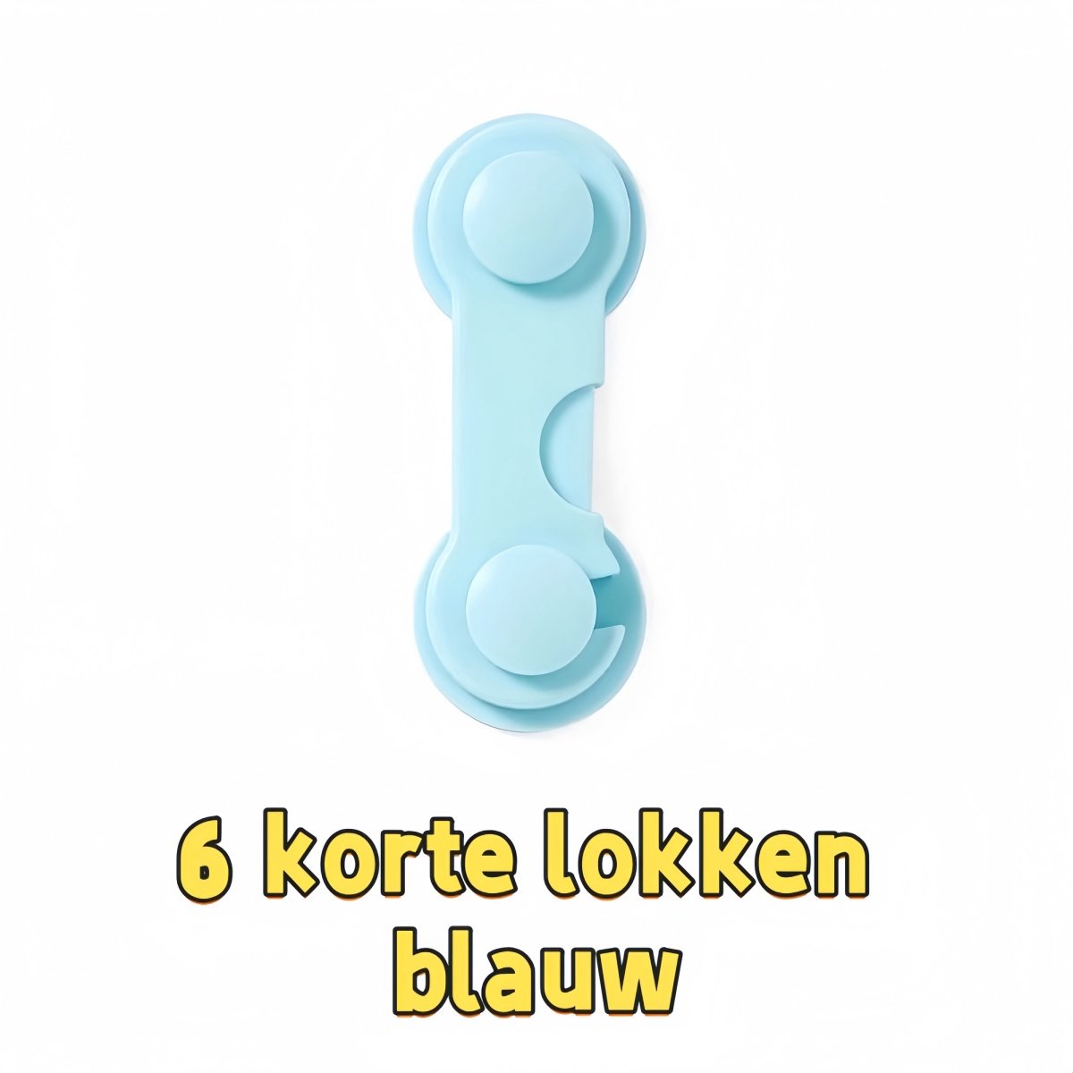 Image of 6 - Slot - Geschikt voor huisbeveiligingssloten - Anti-opening en anti-knelbeveiliging - Milieuvriendelijk - Duurzaam - Meubelvriendelijk - Kort slot - Blauw