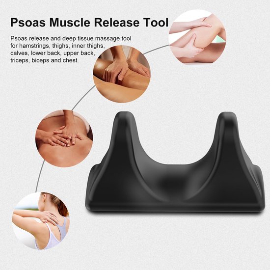 Psoas spiermassager - multifunctioneel - heuphaak psoas spierontspanningsapparaat - rugstretcher - multifunctionele massagestick - zwart van Merkloos — afbeelding 5