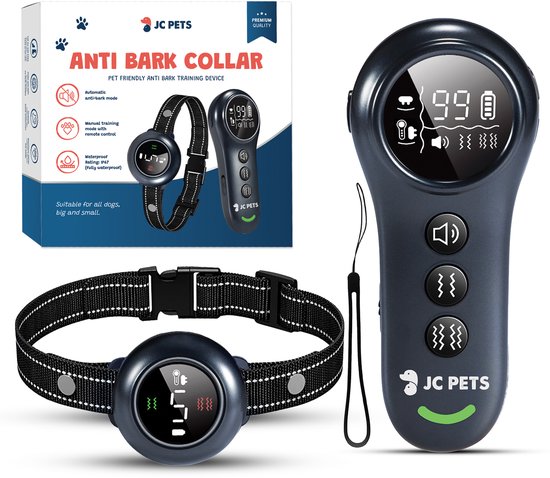 JC Pets Anti Blafband met Afstandsbediening – Premium Blafband voor Honden – Oplaadbaar – Anti Blaf Apparaat voor Grote en Kleine honden – Stil en Veilig – 100% Waterdicht