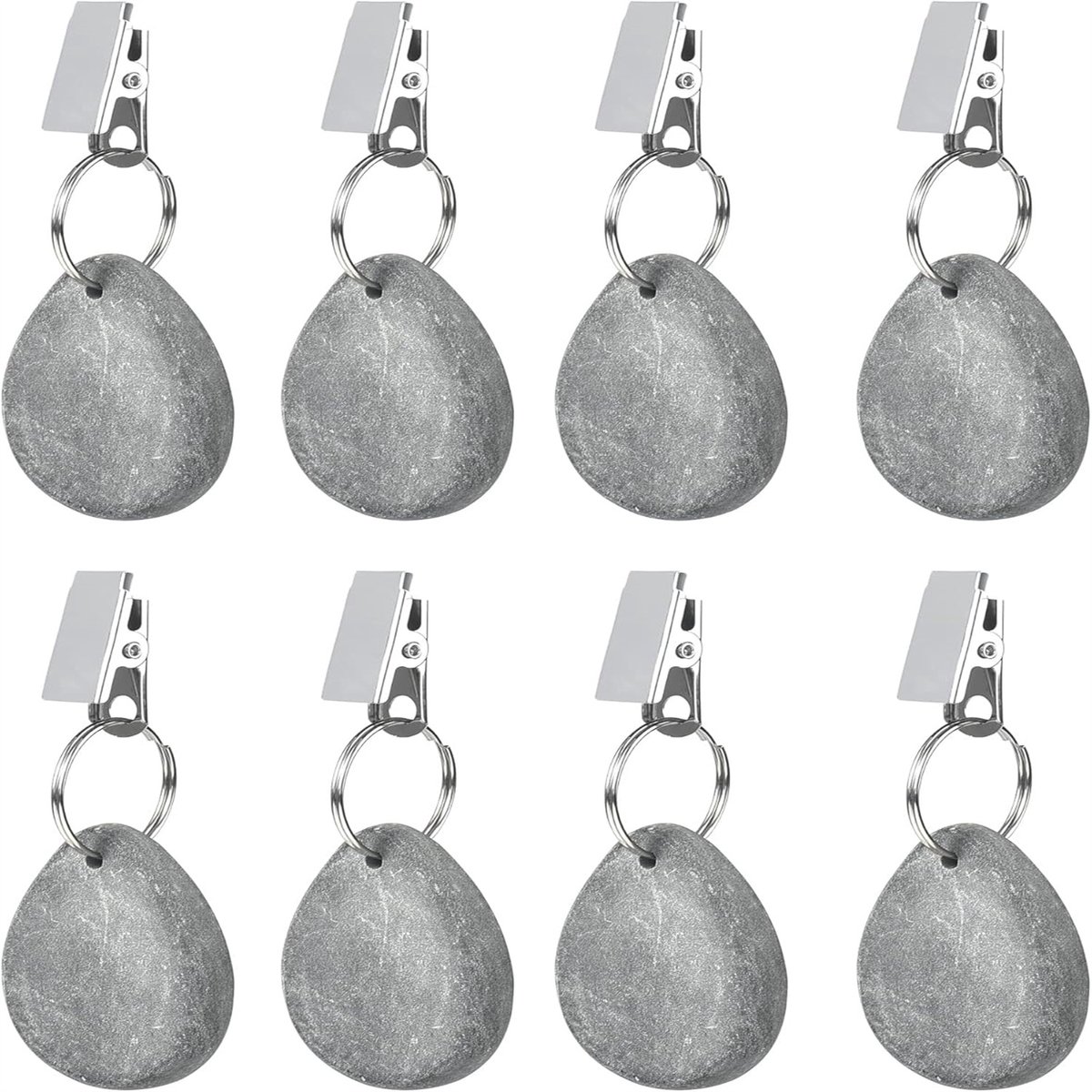 Peysaitr - Marmeren Tafelkleedklem – Druppelvormige Tafelkleedgewicht Clips – Tafelkleed gewichten – Grijs – 3,5x4,5x1 cm – 8 stuks