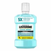 LISTERINE Cool Mint Milde Smaak, mondspoeling zonder alcohol met etherische oliën, helpt bacteriën te verwijderen en zorgt voor een langdurig frisse adem, 1 L