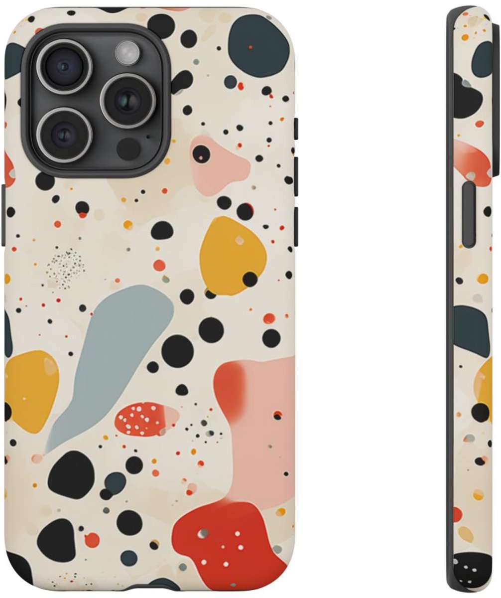 Kleurrijk Terrazzo-Patroon – Telefoonhoesje Geschikt voor iPhone 15 Pro Max