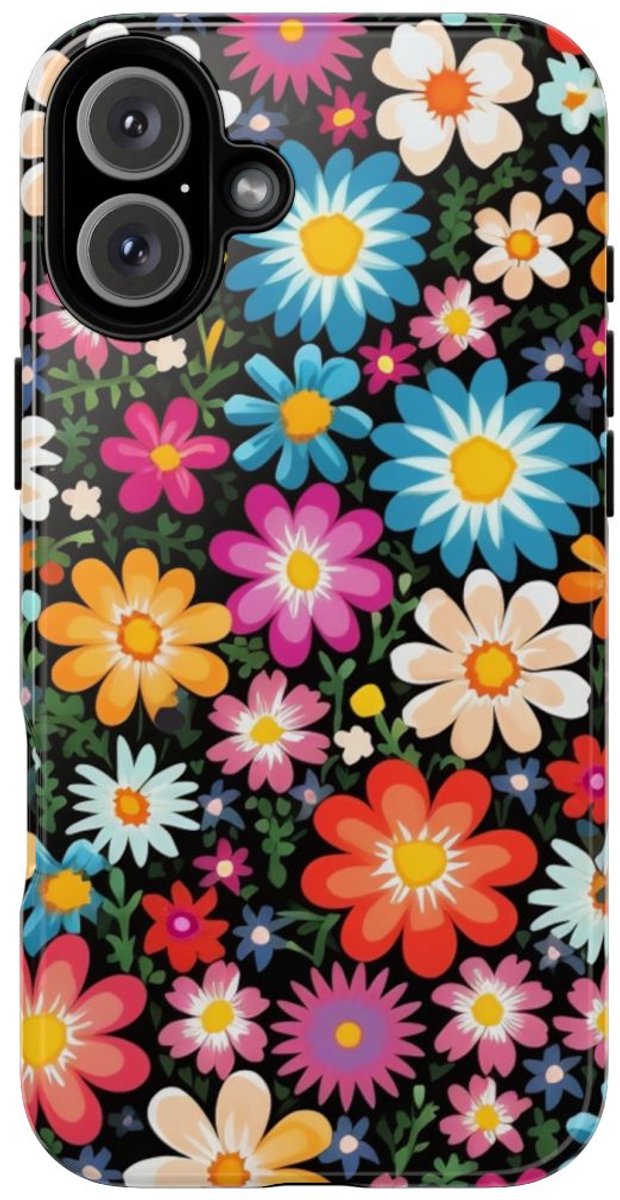 Kleurrijk Bloemenpatroon – Telefoonhoesje Geschikt voor iPhone 16 Plus