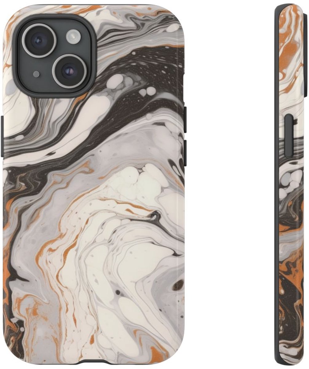 Marmer Swirl Abstract Patroon – Telefoonhoesje Geschikt voor iPhone 15