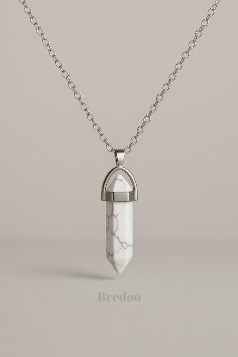 Howliet dames ketting - Bredoo Edelsteen hanger - Minimalistisch - Bohemian stijl - Dubbeleinder vorm