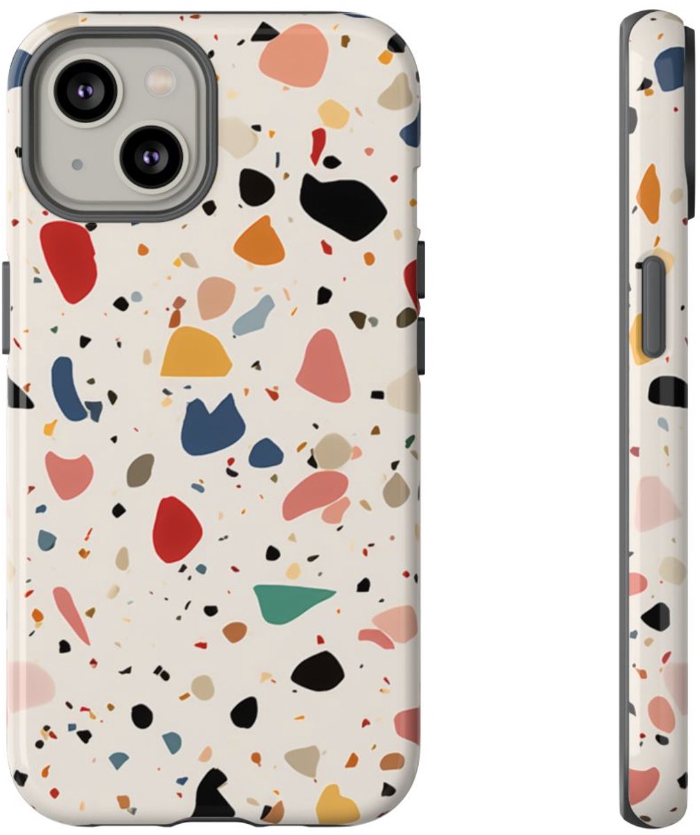 Kleurrijk Terrazzo-Patroon – Telefoonhoesje Geschikt voor iPhone 14