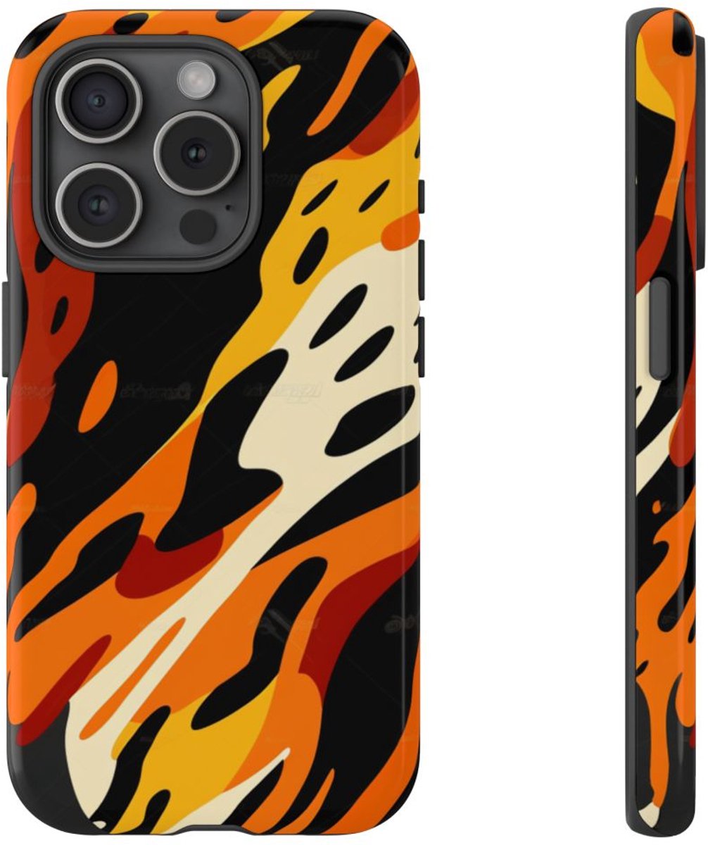 Abstract Dierenprint Patroon – Telefoonhoesje Geschikt voor iPhone 15 Pro
