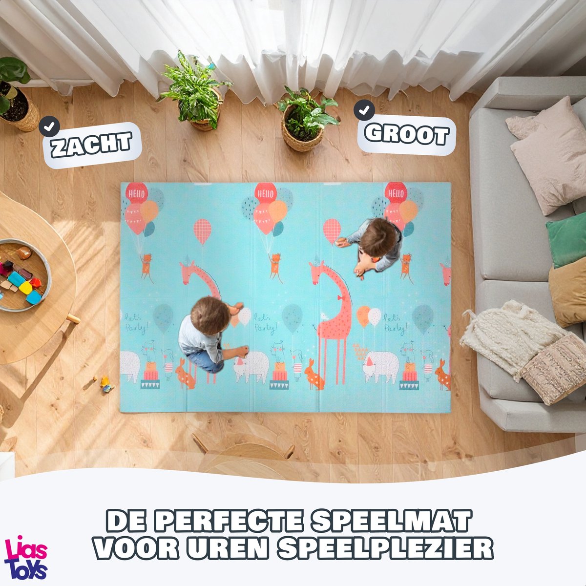 Speelmat Baby 200x150cm - Zachte Foam Mat met Antislip thumbnail 2