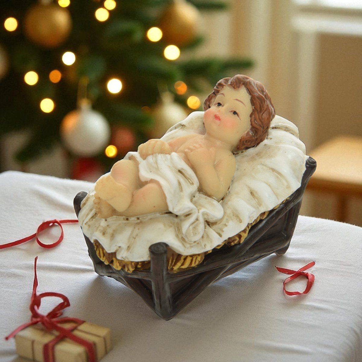 Decoris Kerststal polyresin L6-W4-H5,5 cm multi