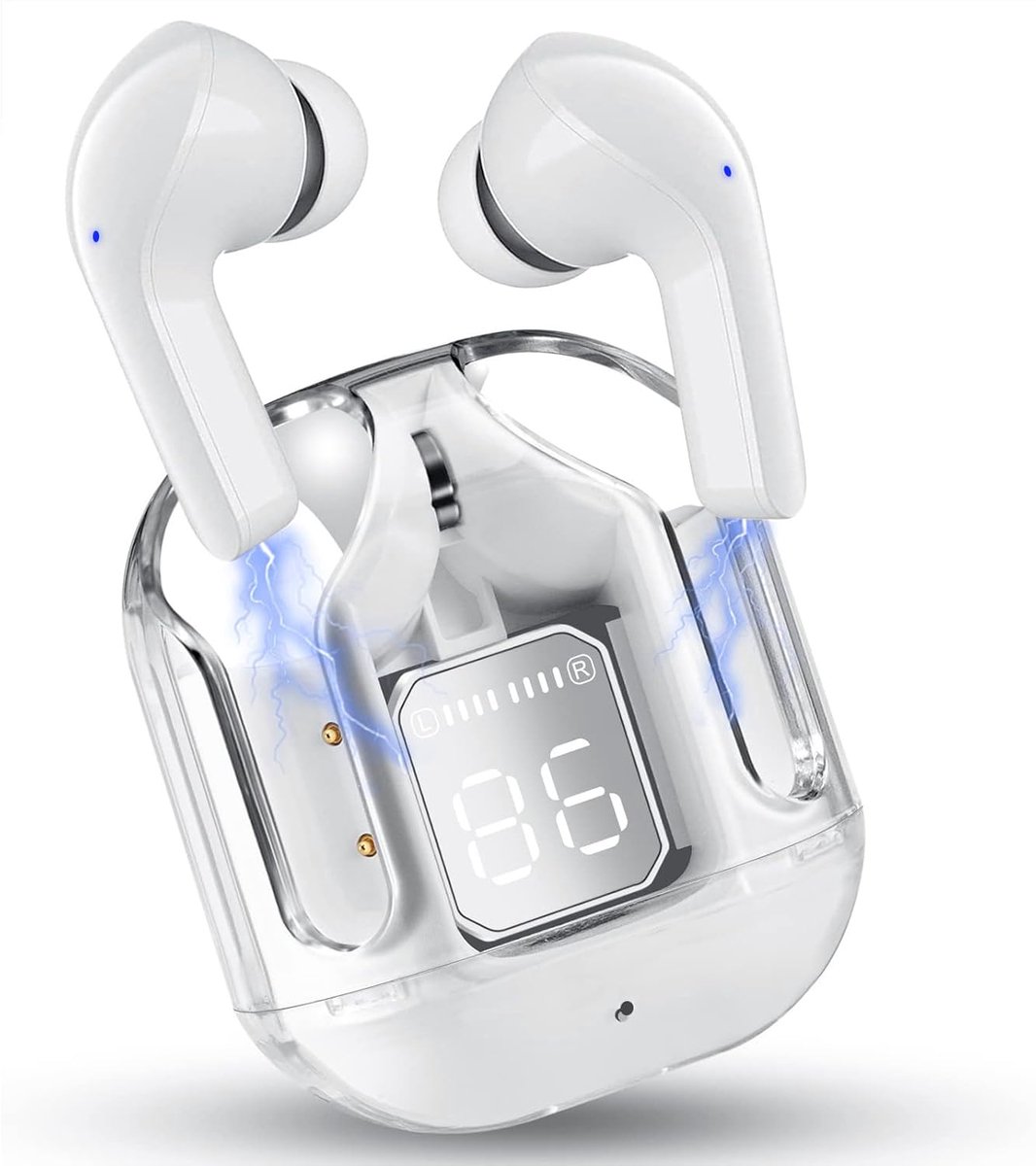 Draadloze Oordopjes - Bluetooth 5.4 - 48u Speeltijd - IPX8 Waterdicht - ENC Ruisdemper - Hifi Stereo