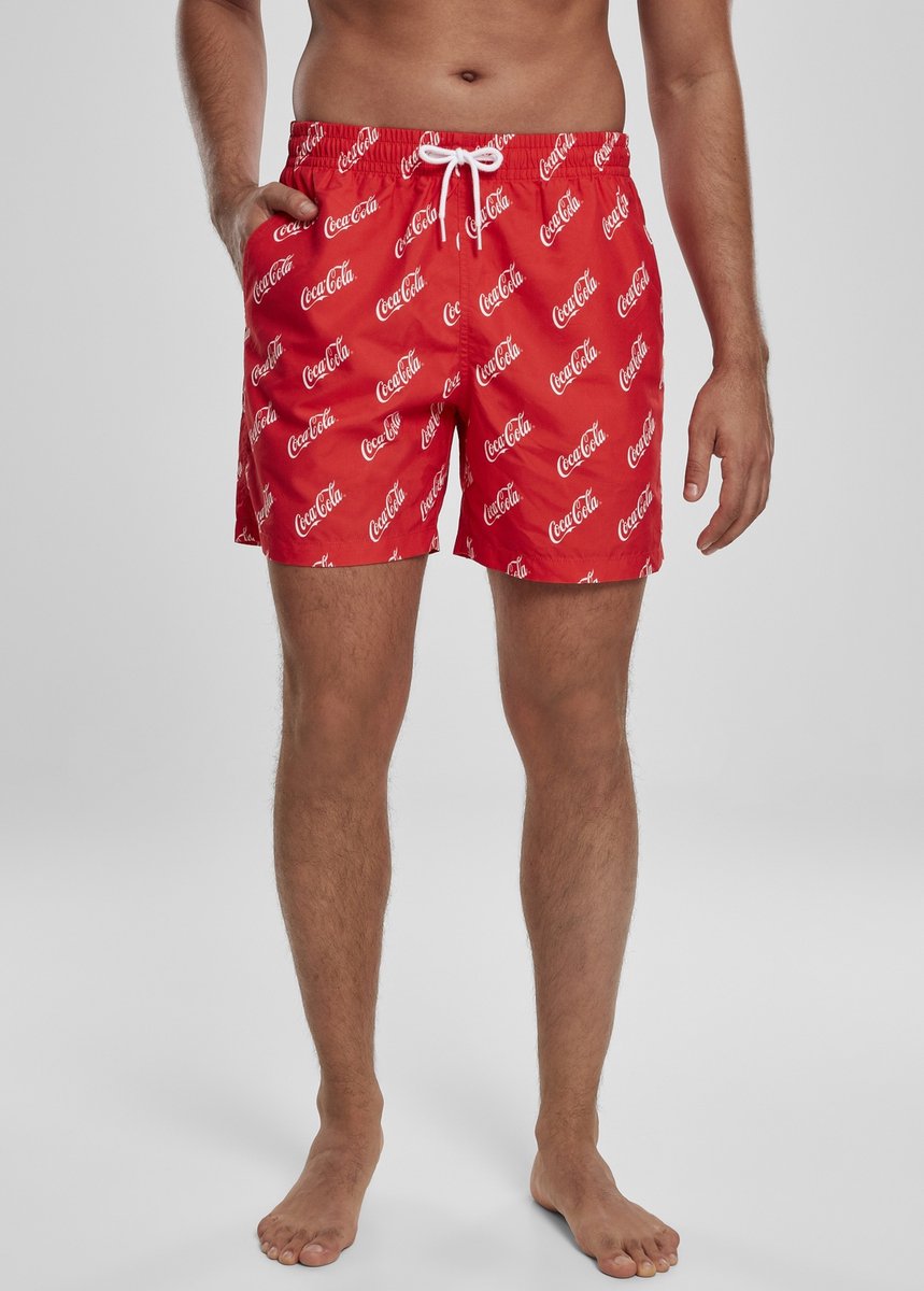 Merchcode Coca Cola - Coca Cola Logo Zwemshorts - S - Rood