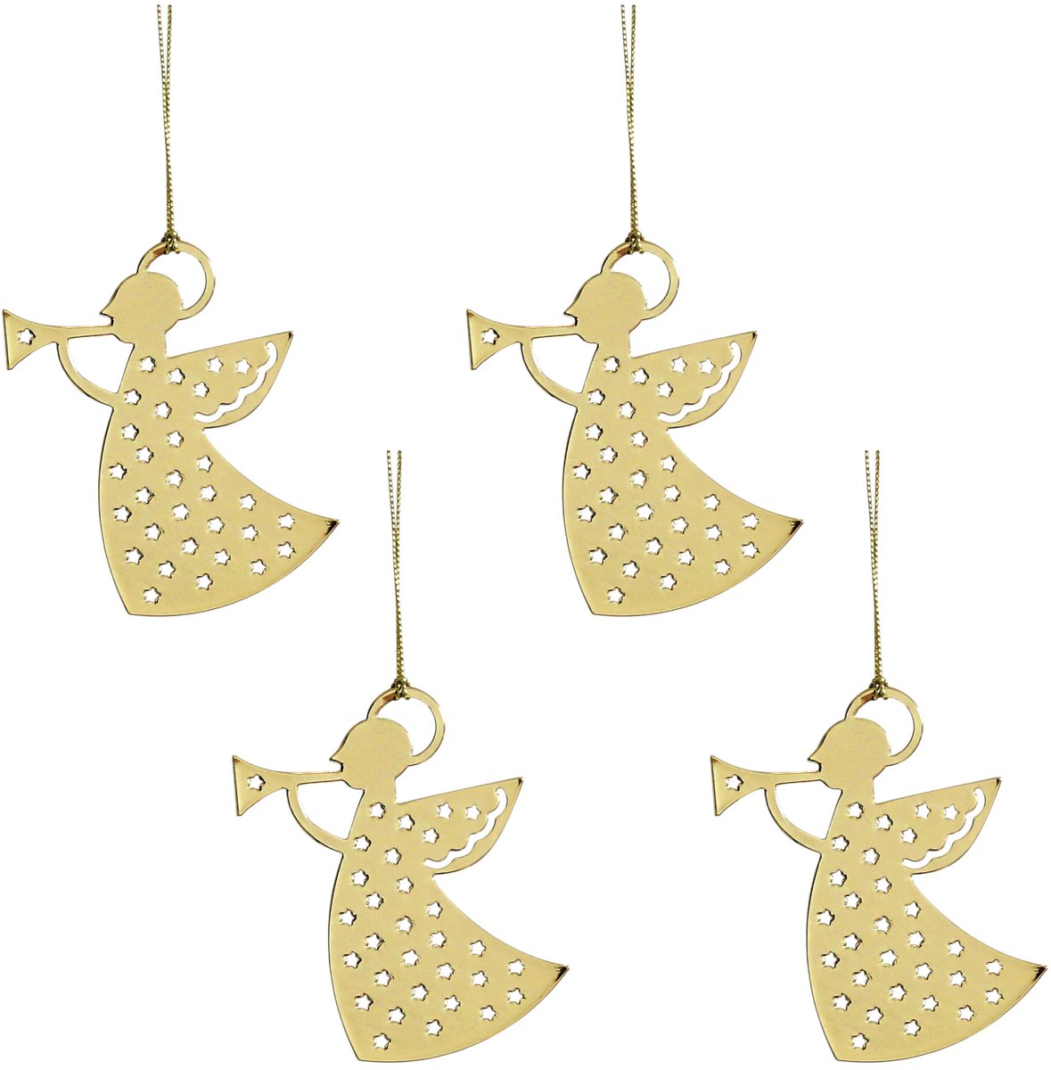 Gouden engel kersthanger metaal (set 4) - Pluto Design