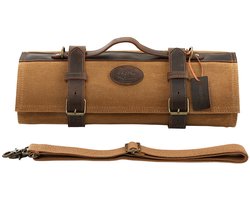 Hezhen Messentas | Oprolbaar | Voor 12 messen + 2 ritssluitingen | Tas voor messen - Chef tas - Chef Bag - Kokstas - Messenhouder - Messenfoudraal - Messenmap
