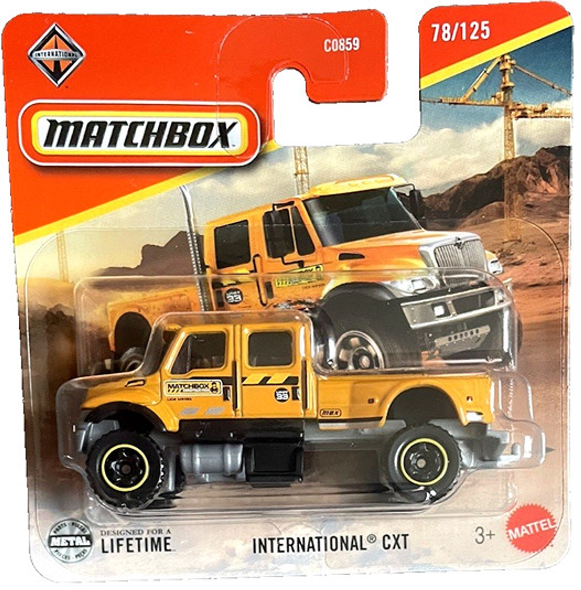 MATCHBOX INTERNATIONAL CXT TRUCK USER 33 METAL YELLOW 78/125 1:64 USA TRUCK
