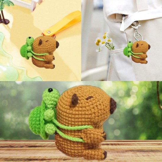 Capybara haakset – garen en accessoires voor het knutselen van gebreide dieren, breiset geschikt voor beginners voor pluche Capybara, ideaal voor volwassenen en volwassenen, knutselproject