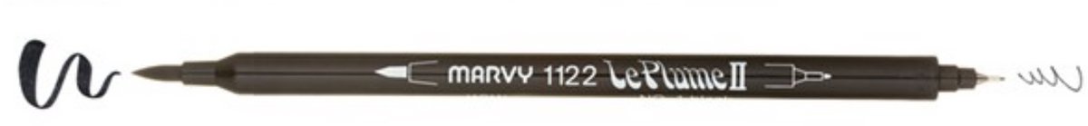 Marvy - Le Plume II - double sided watercolour marker - N°01 black
