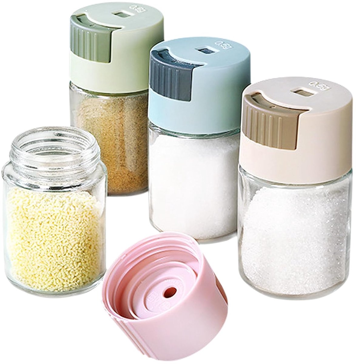 Kruidenpotjes set van 4 - transparant - 100 ml - hoogwaardig glas