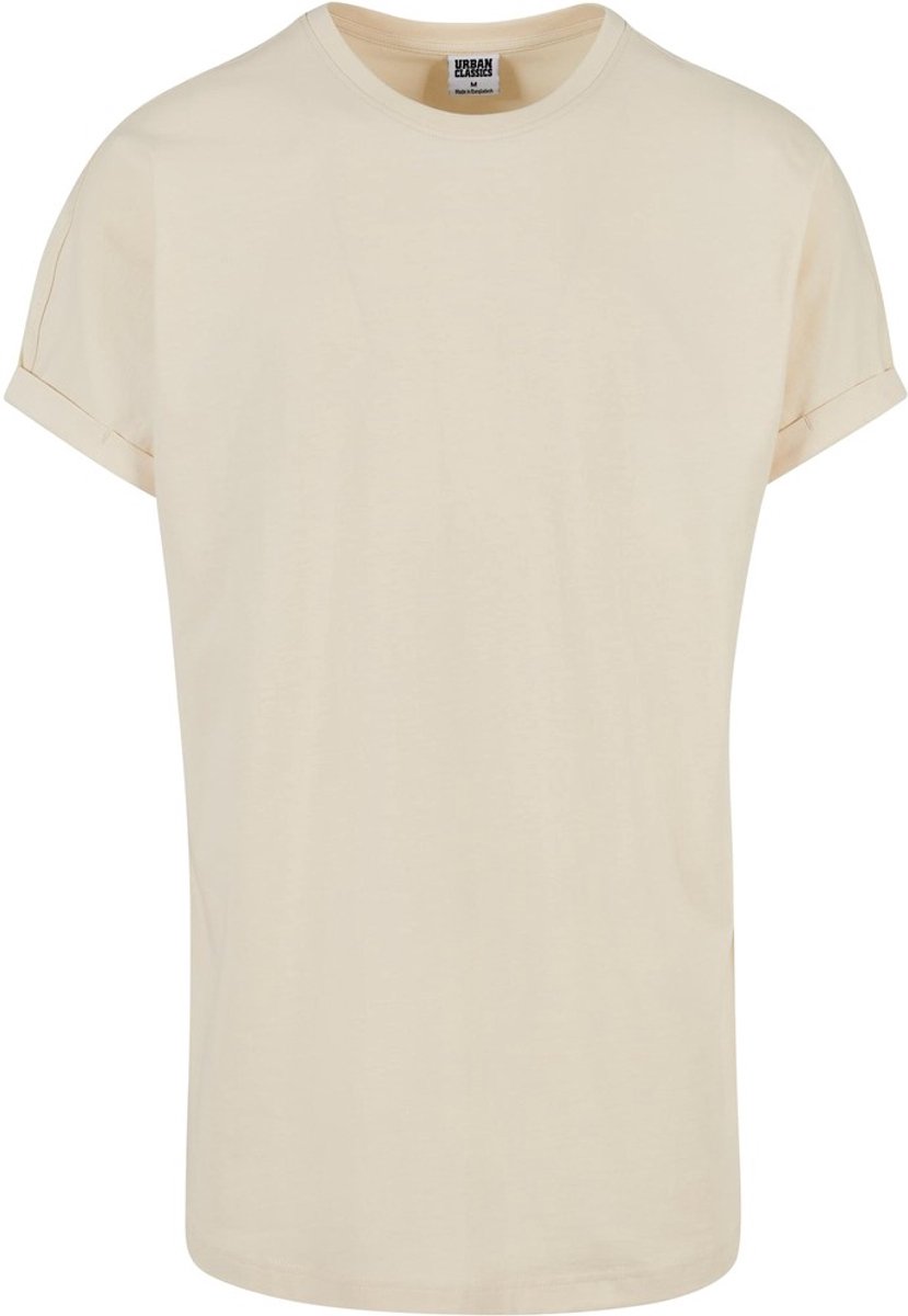 Urban Classics Long Shaped Turnup Heren T-shirt XL Ivoorkleurig