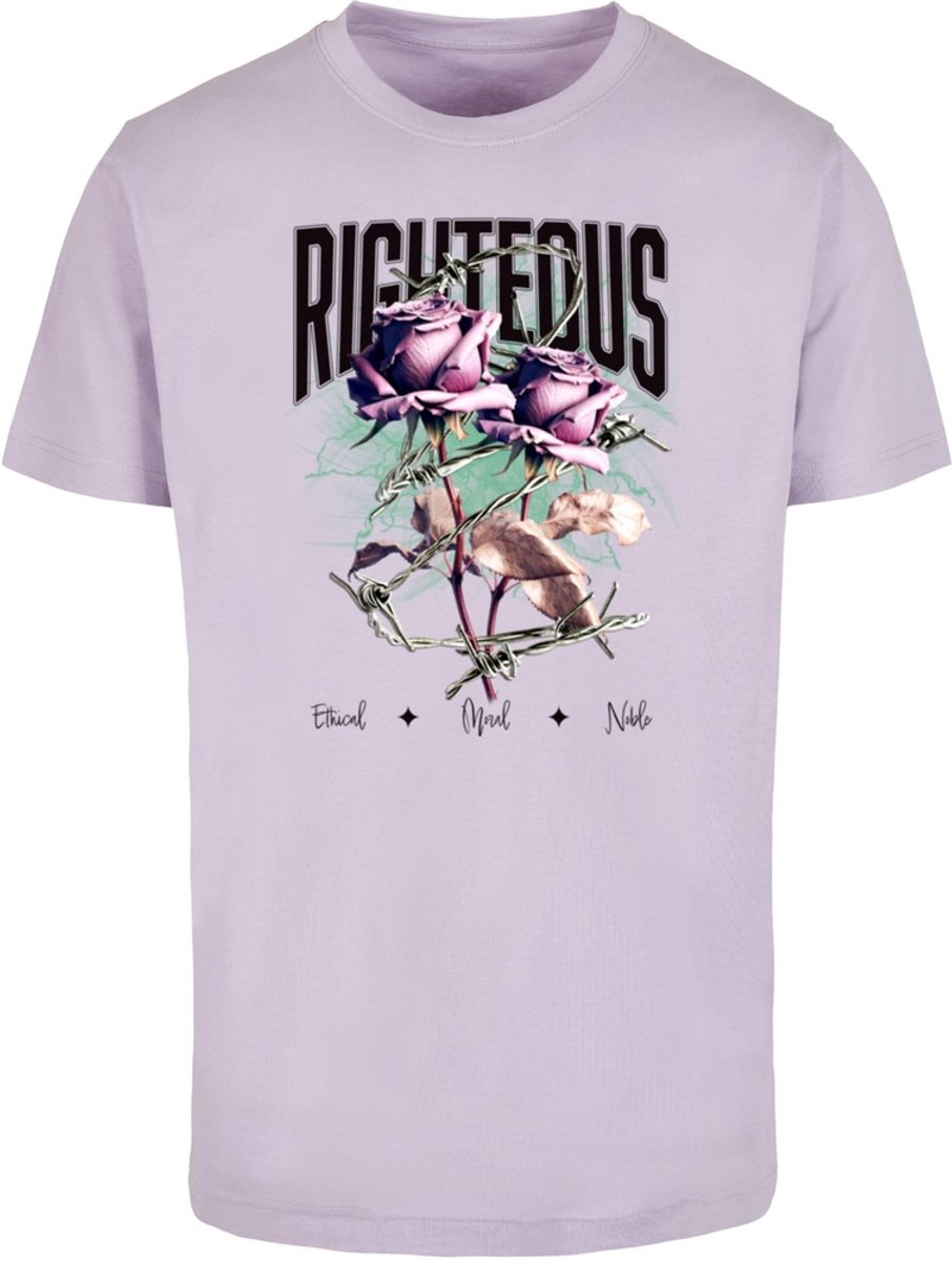 Mister Tee Righteous Roses Heren Tshirt XS Paars