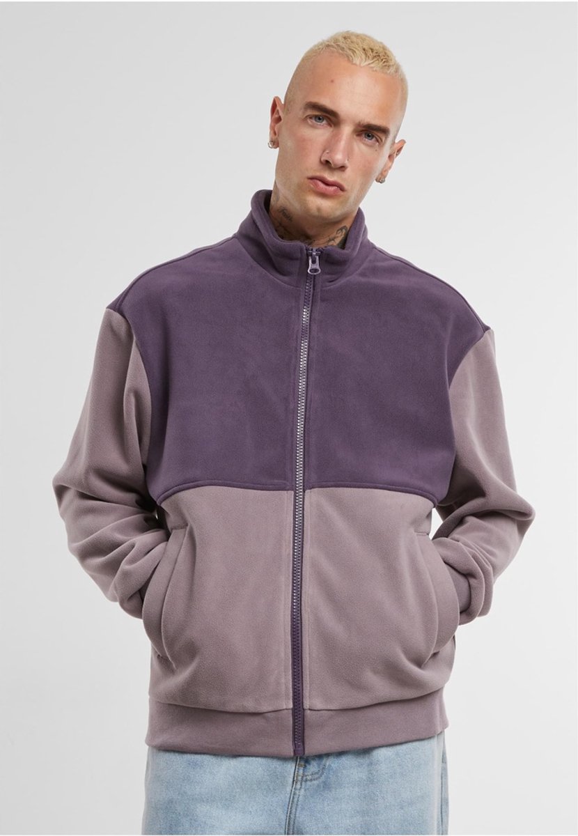 Urban Classics Colour Block Polar Fleece Jacket Paars