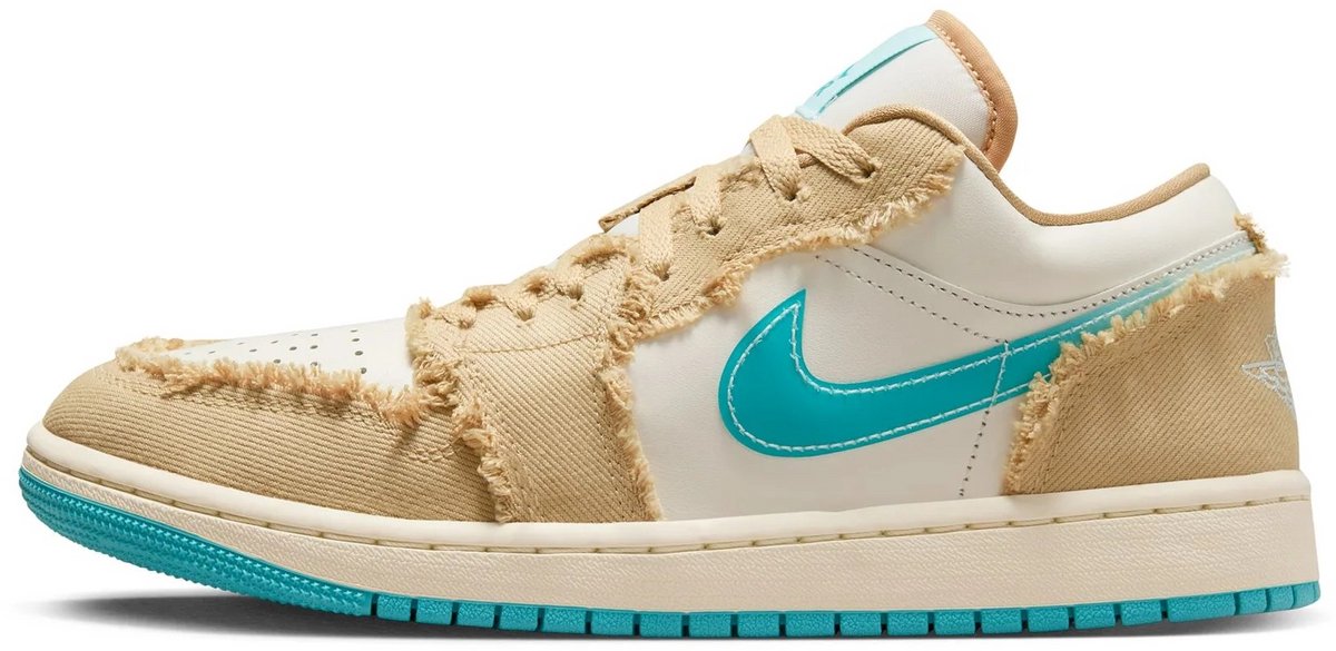 Nike Air Jordan 1 Low SE Wave Sesame (beige/warme zandtoon) Glacier Blue (aqua/blauw) Sail (lichte groenblauwe accenten)