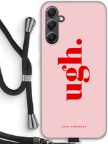 Case Company® - Coque Samsung Galaxy A34 avec cordon - Ugh - Coque de téléphone avec cordon Zwart - Protection sur tous les côtés et sur le bord de l'écran