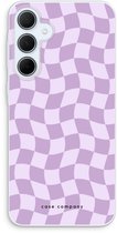 Case Company® - Coque adaptée pour Samsung Galaxy A35 - Grid Purple - Soft Cover Phone Case - Protection sur tous les côtés et bord de l'écran