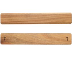 Hezhen Magnetische Messenhouder - Magneetstrip voor messen - Acaciahout - 40 cm
