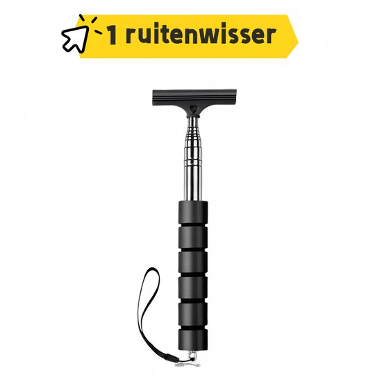 1 - Ruitenwisser - Intrekbaar - Draagbare autoreinigingstool voor regenachtige en mistige dagen - Zwart