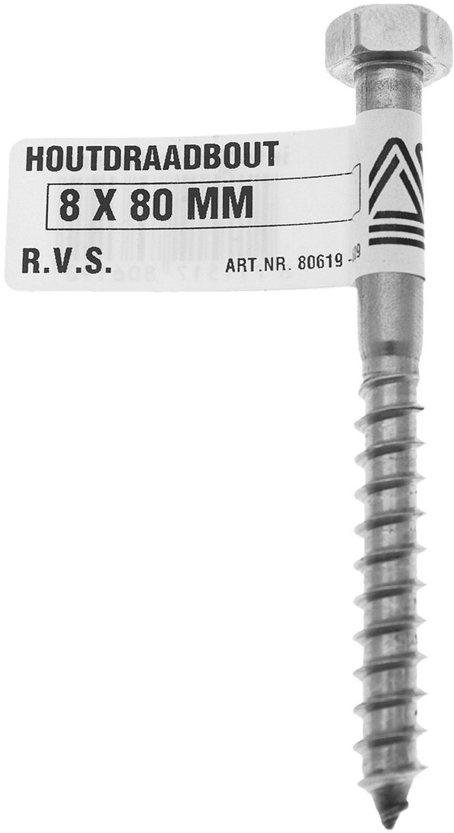 Deltafix - Houtdraadbout 8x40mm rvs