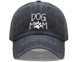 DreamPawz - Dog Mom Pet - Pet voor Hondenliefhebbers - Geborduurd - Verstelbaar - Cadeau - Zwart - Antraciet