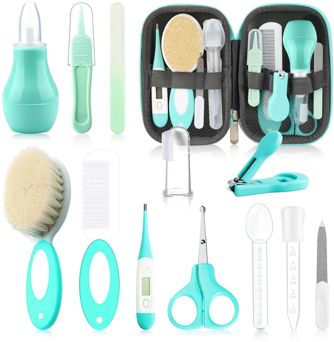 Unyqoos® Uitgebreide babyverzorgingsset met 18 essentiële items voor pasgeborenen