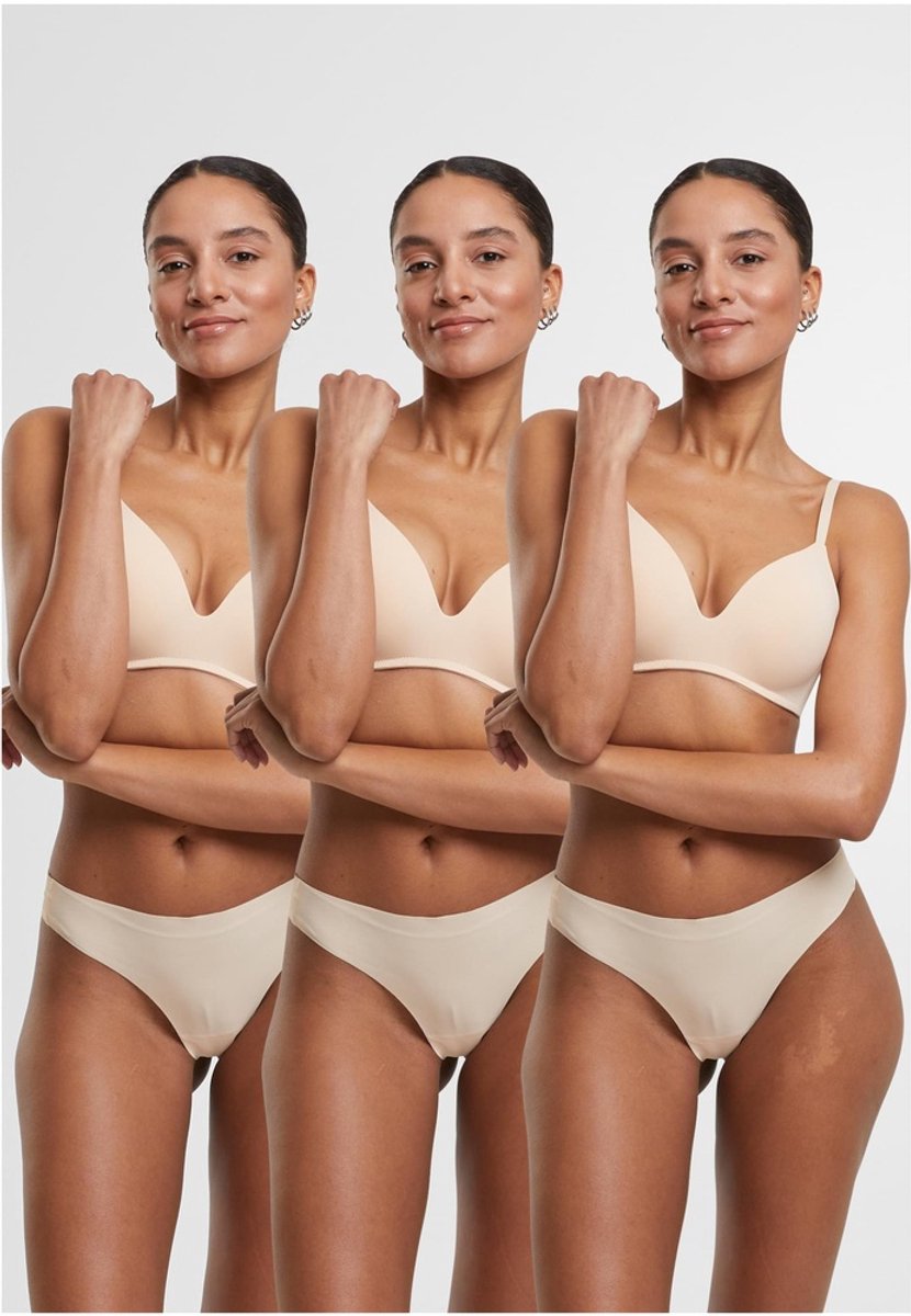 Urban Classics - Lasercut Tanga 3-Pack String - L - Beige