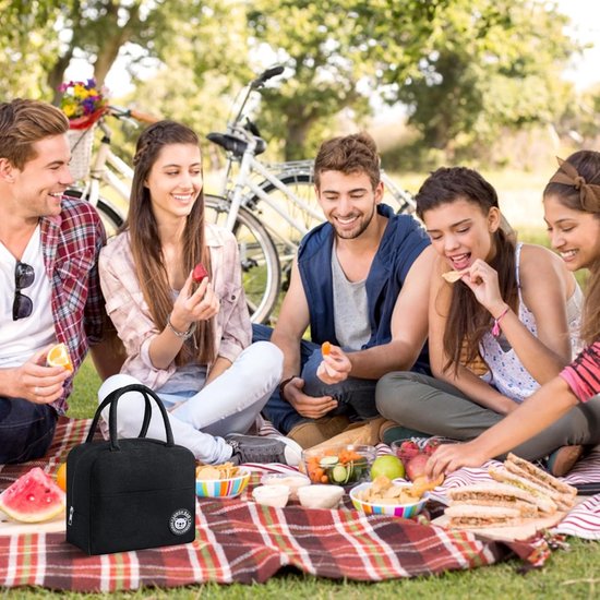 EXCITAT Lunchtas - Geïsoleerde lunchtas - Klein - voor school, kantoor, picknick - Zwart van Merkloos — afbeelding 3