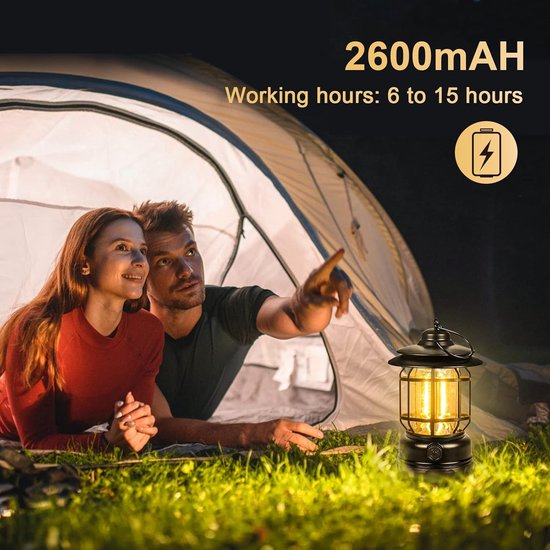 Campinglamp - Camping - Professioneel Verstelbaar LED Tentlamp - Draagbaar Kampeerlamp - Camplamp - Tent Verlichting - Lampjes - IPX4 Waterdicht - Sterk Licht - Fel - Oplaadbaar - voor kamperen /vissen /tuin /wandelen — afbeelding 3