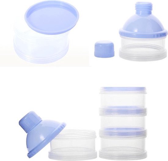 Melkpoeder toren - set van 2 - BPA vrij - Roze - 4 lagen -Melkpoeder doseerdoosjes - Babypoeder bewaarbakjes - Reisbox - Dispenser - Poedertoren van Merkloos — afbeelding 5