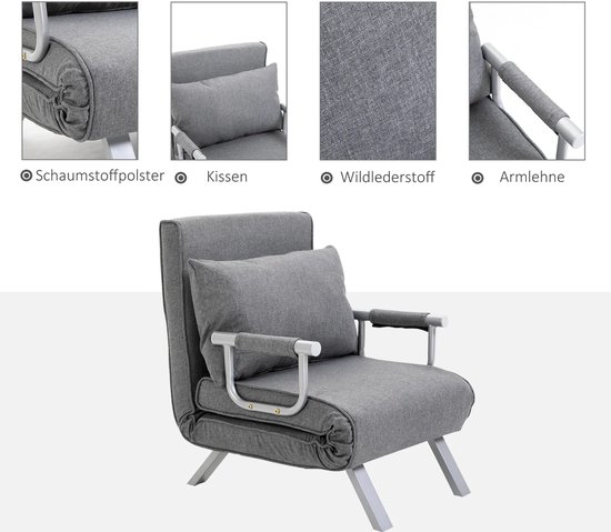 COMHOMA Relaxstoel met Verstelbare Rugleuning en Voetensteun, 360° Draaibare Lounge Stoel met