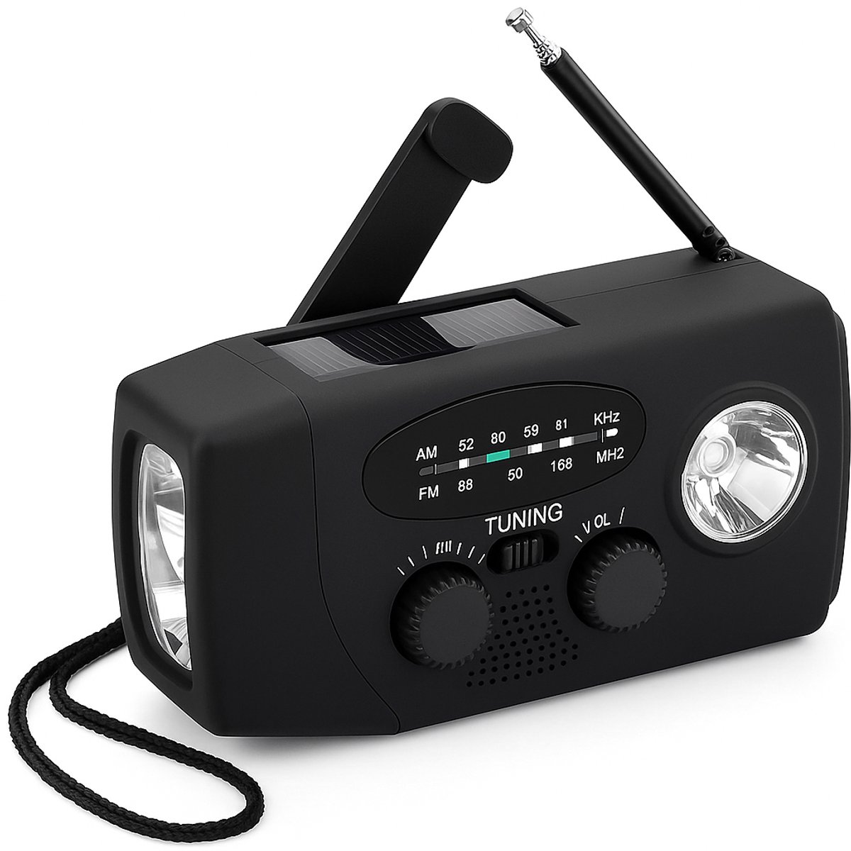 Cover van StormTune - Noodradio met Solar & Zwengel – Powerbank, LED Zaklamp & SOS Alarm – Zelfaangedreven Crankradio – Voor Outdoor, Camping & Noodsituaties