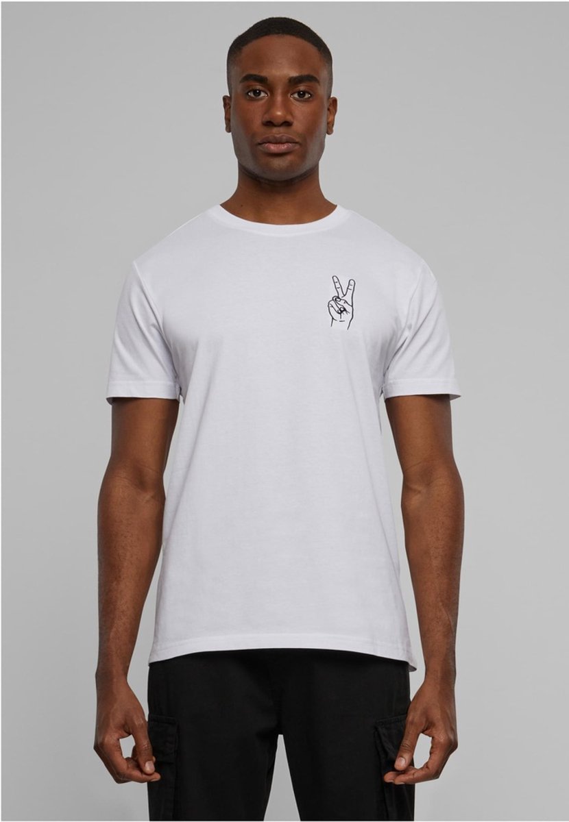 Mister Tee Peace Sign EMB Heren Tshirt 3XL Wit