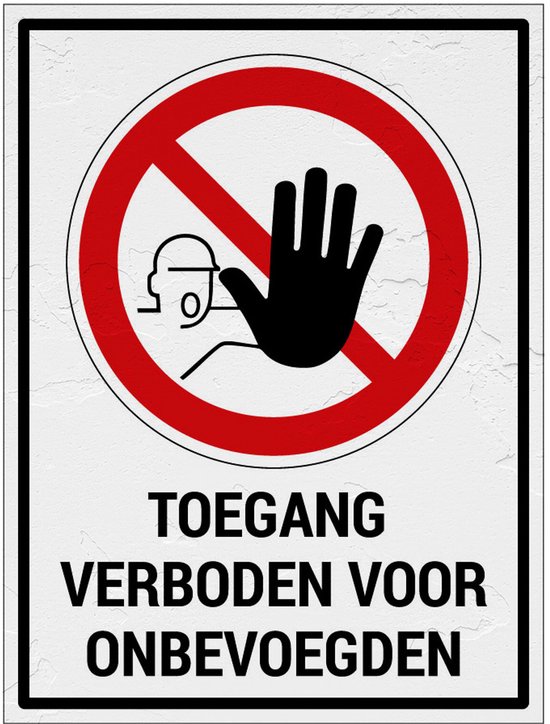 Accès interdit aux personnes non autorisées. Cercle rouge avec barre transversale rouge sur une silhouette noire de personne et une main noire.