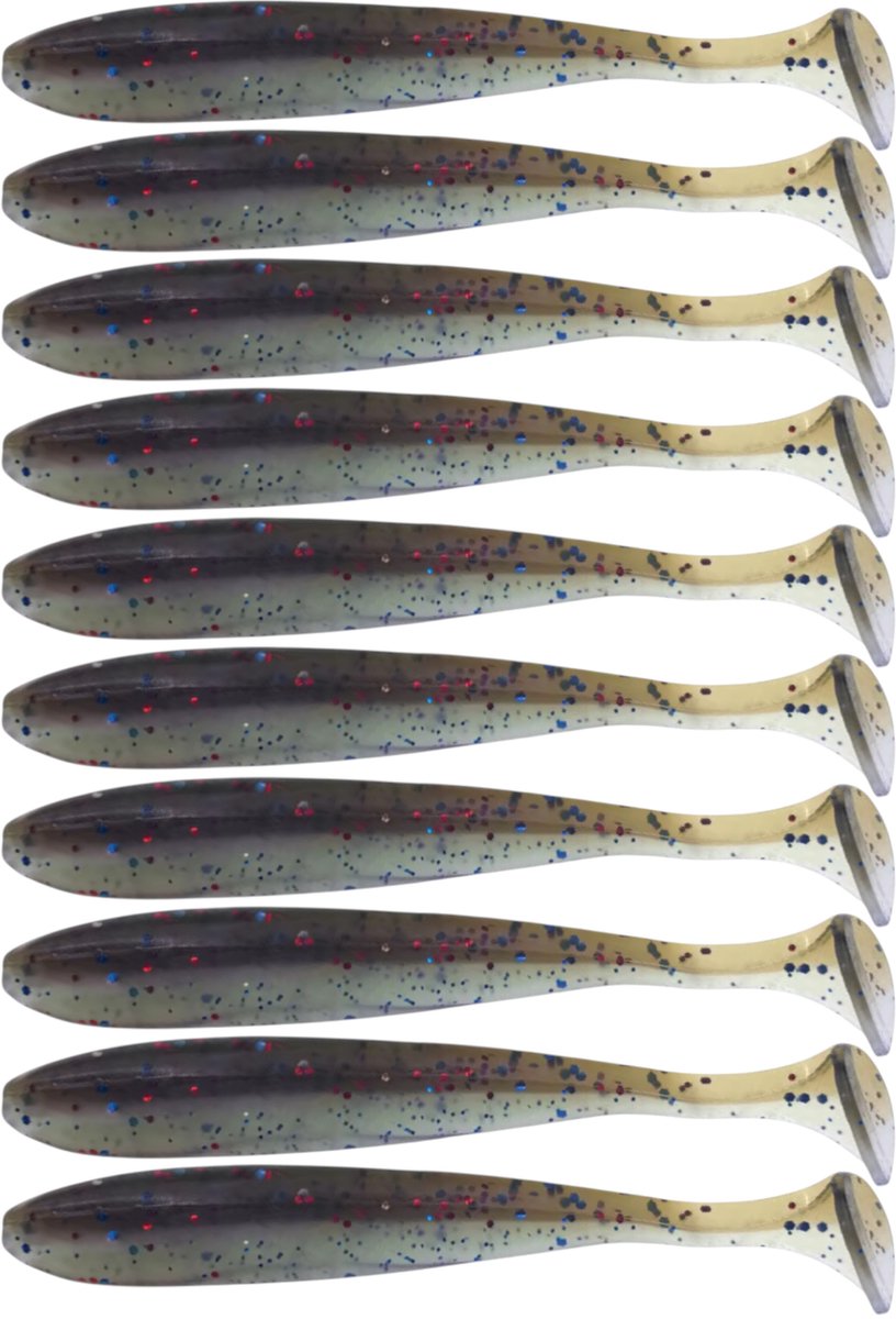 S&D | Shad Set 10 Stuks – 9cm 3.5g – Paars / Blauw – Zachte Shads met T-Staart – Kunstaas voor Roofvis