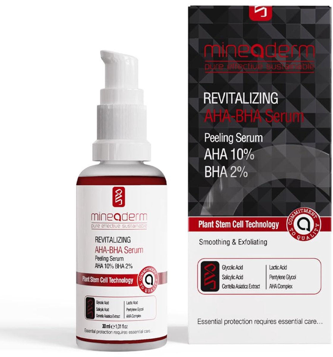 Mineaderm Revitalizing AHA BHA Facial Serum Exfoliating and pore-minimizing facial serum for a smooth, even skin tone, moisturizing and oil-balancing serum for the face