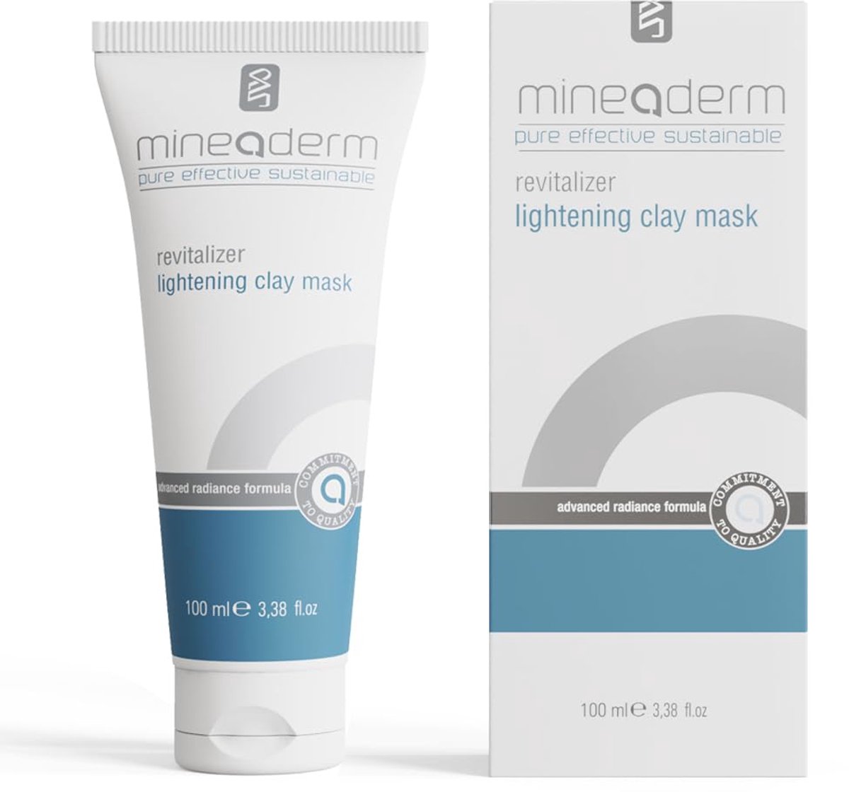 Mineaderm Revitalizer Lightening Clay Mask – Clarifying Clay Mask with Niacinamide & Licorice Root – Skin-brightening care for tired & dull skin – 100 ml