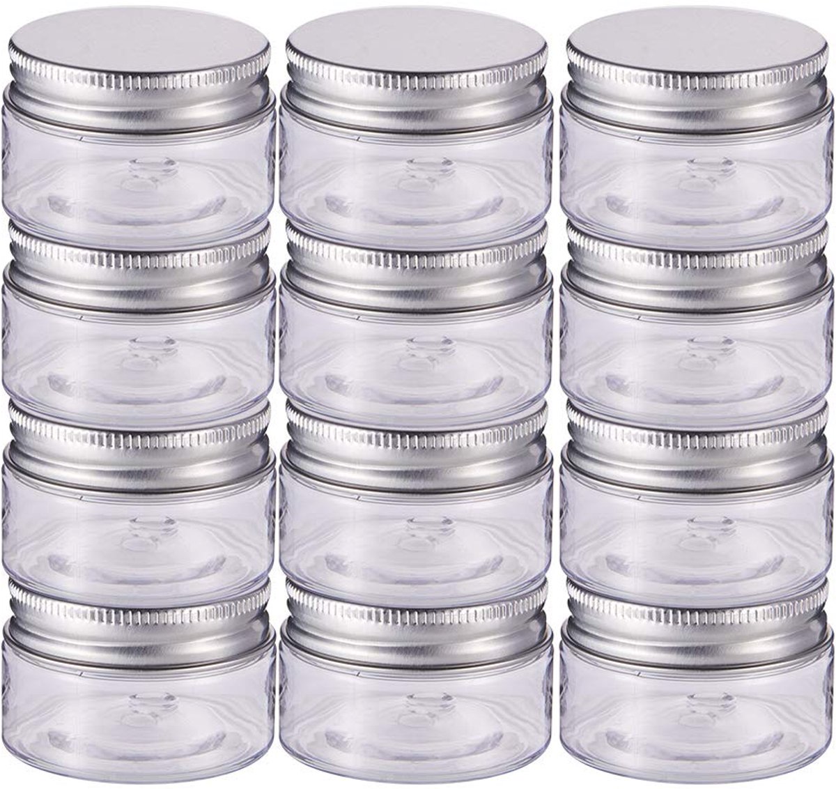 Kolomvormige Kunststof Bewaarpotjes - 20 Stuks - 30 ml - Draagbaar Met Aluminium Schroefdeksels