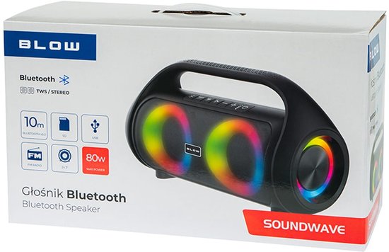 Blow SoundWave RGB Bluetooth Speaker 80W - BT 5.3 - 5V - USB-C - Zwart van BLOW — afbeelding 2